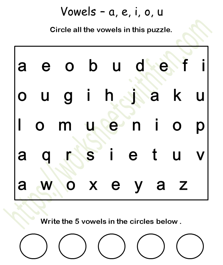 Vowel Letters Worksheets For Preschool